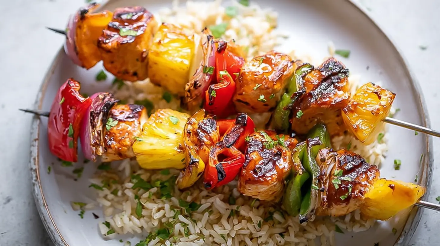 Grilled Chicken Pineapple Kabobs chicken pineapple kabobs