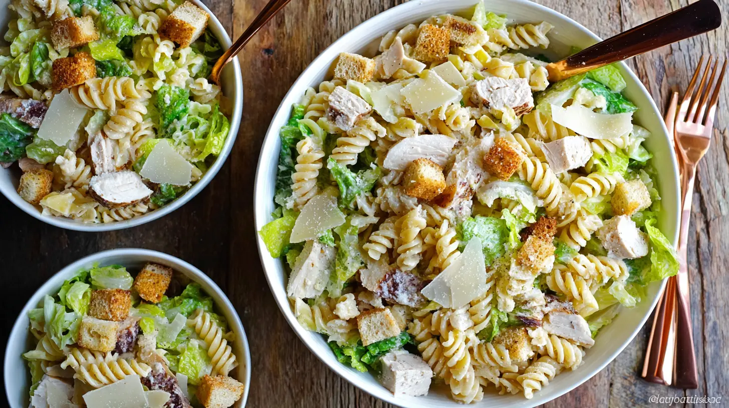 Easy Chicken Caesar Pasta Salad Recipe easy chicken caesar pasta salad recipe