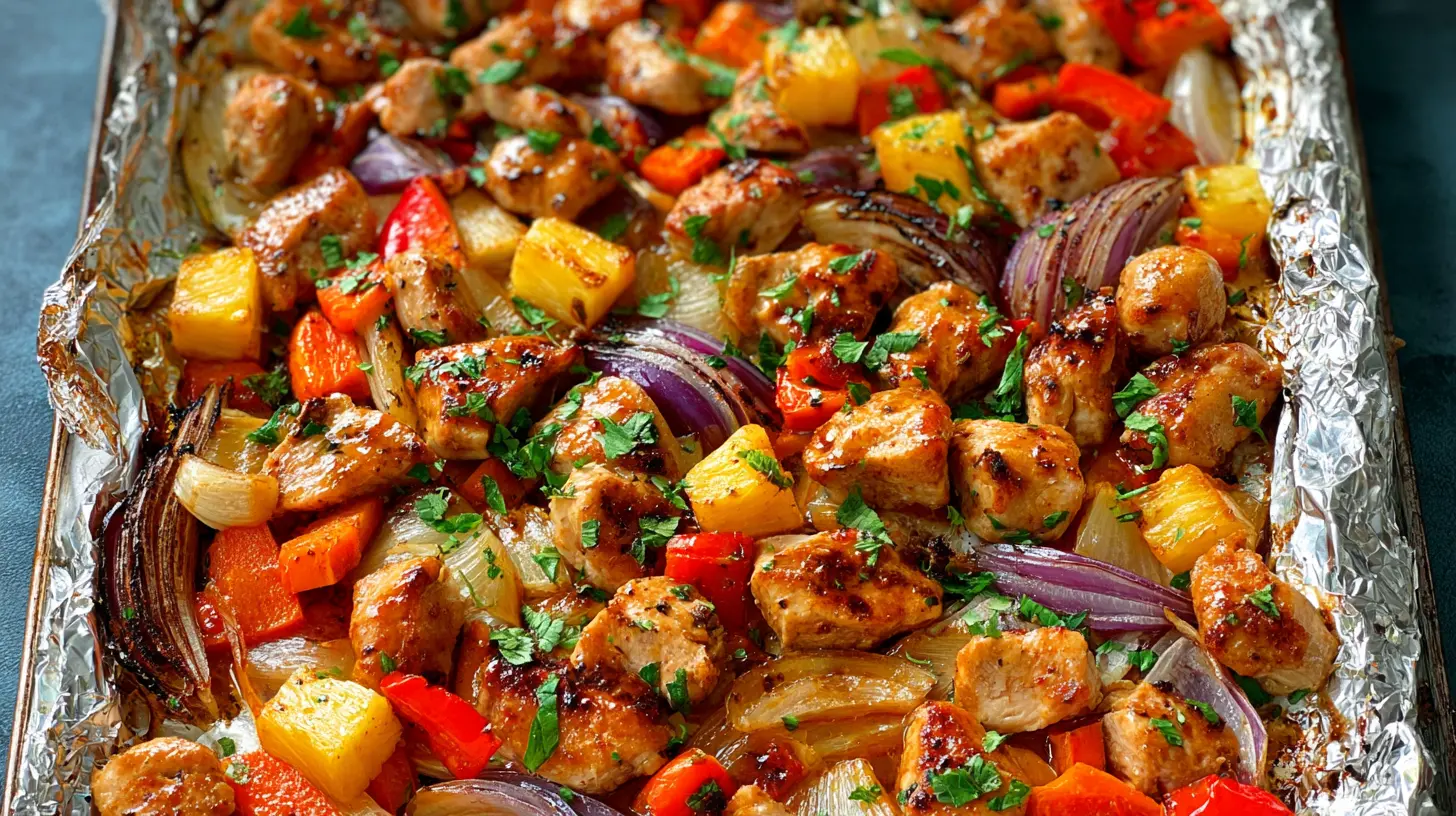Ultimate Hawaiian Chicken Sheet Pan: An Easy Weeknight Meal hawaiian chicken sheet pan