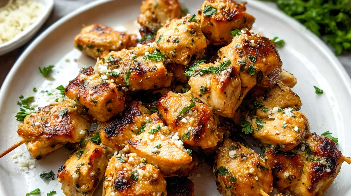 Savory Garlic Parmesan Chicken Skewers: Grill, Bake, or Air Fry! Savory Garlic Parmesan Chicken Skewers Savory Garlic Parmesan Chicken Skewers: Grill, Bake, or Air Fry! savory garlic parmesan chicken skewers