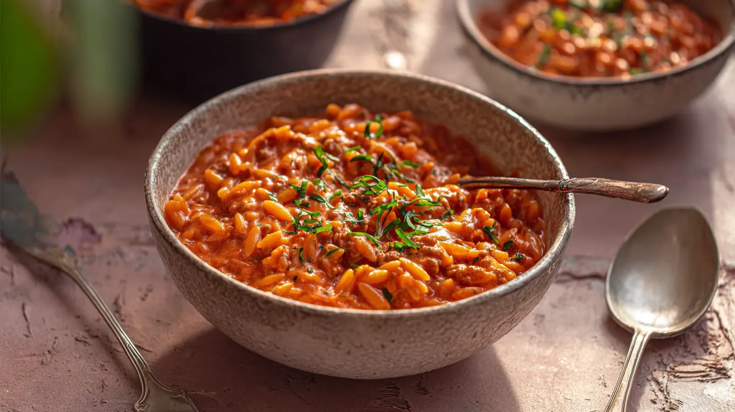 Ground Beef Orzo with Tomato Cream Sauce (Easy One-Pot Meal) u4447775155 simple Ground Beef Orzo with Tomato Cream Sauce tak ca1dddea 884c 4bfa b4ce 1899be1e307f