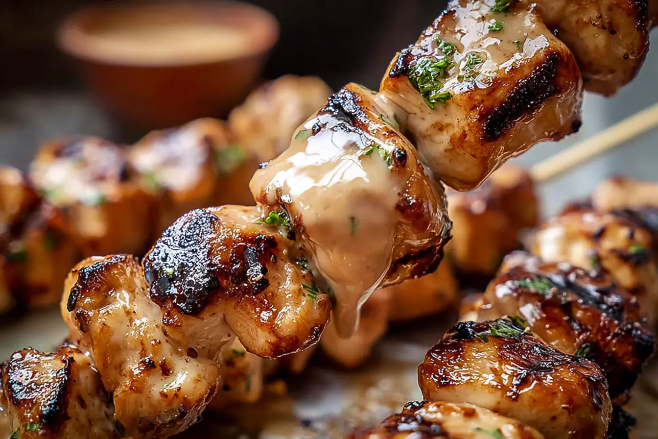 Flavorful Bang Bang Chicken Skewers (Air Fryer & Grill Options!) bang bang chicken skewers